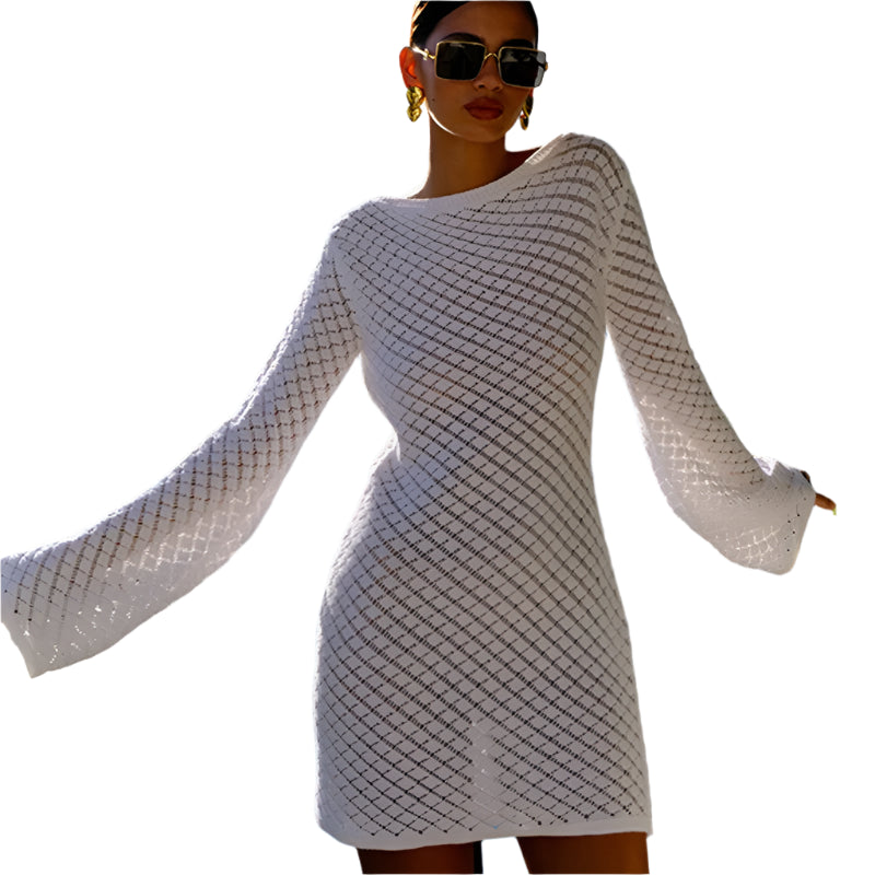 Women’s Sexy Knit Mini Dress – Beach-Ready Backless Vacation Dress