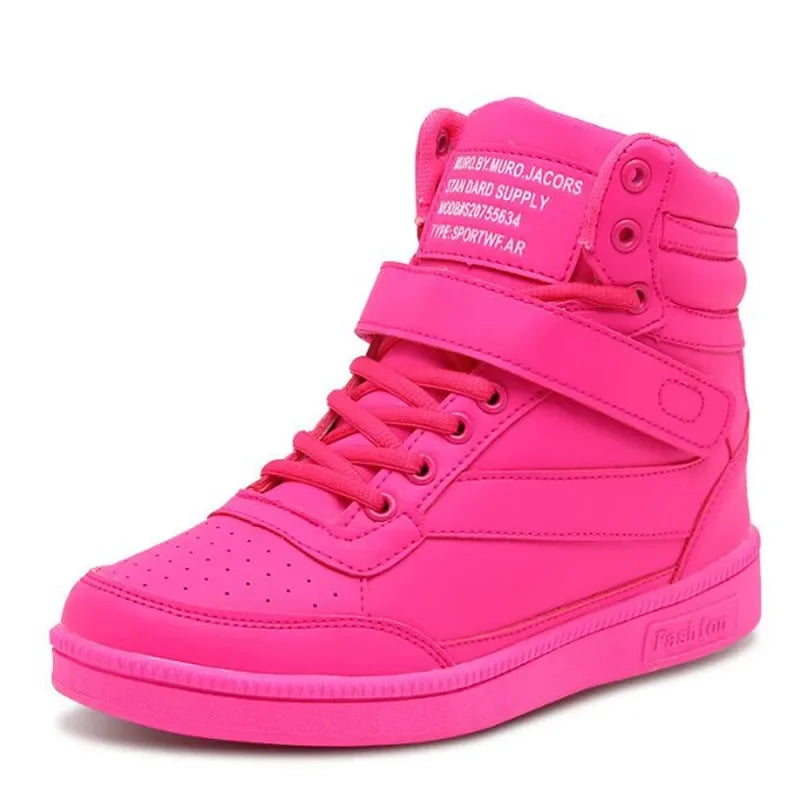 Women's Breathable High-Top Platform Sneakers – Casual Sport Boots - JVMCL