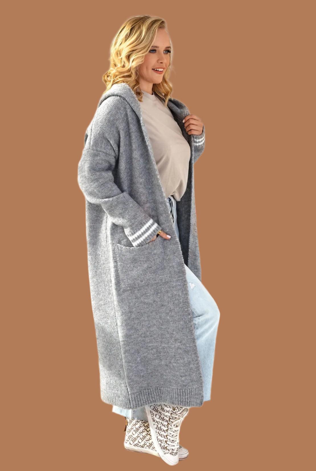 Maxi Soft Loose Long Knitted Hooded Cardigan Sweater Coat for Women - JVMCL