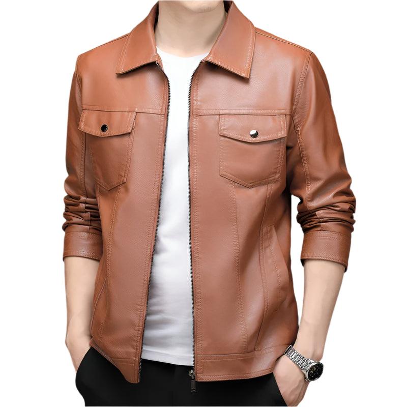 Sleek Durable Slim fit High-Quality New Men's Casual PU Leather Jacket - JVMCL