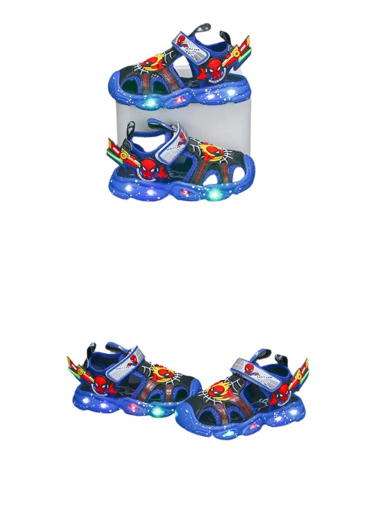 Disney LED Sport Sandals - Spiderman Summer Beach Shoes for Boys - JVMCL