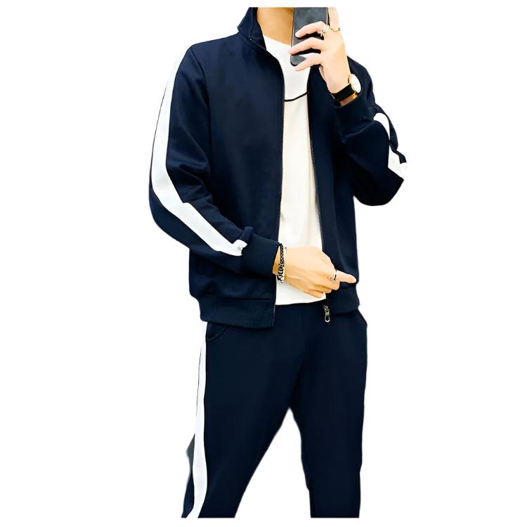 Men Sportswear Tracksuit–Loose Zip-Up Jacket and Pant Jogger Fitness Workout Set - JVMCL