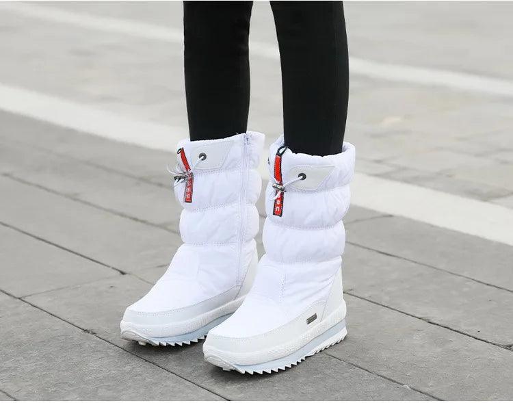 Fashion Platform Winter Thick Plush Waterproof Non-slip Boots Women Winter Shoes - JVMCL