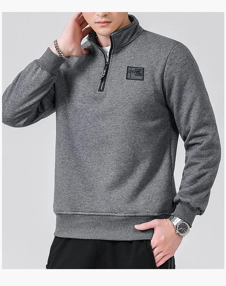 Men's Warm & Plus Fleece-Lined Quarter-Zip Sweatshirt – Size (L-7XL) Pullover - JVMCL