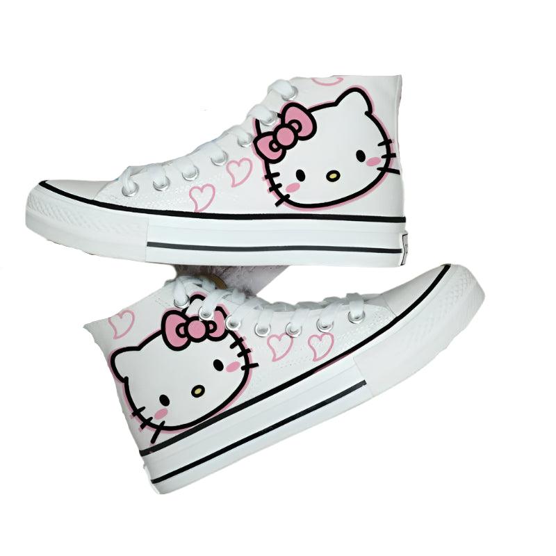 High-Top Canvas Sports Flat Sneakers – Anime-Inspired Unisex Casual Shoes - JVMCL