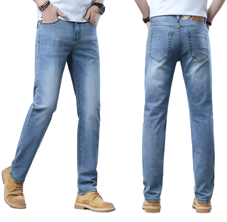 Men's Thin Casual Stretch Fashion Business Casual Straight Classic Denim Pants - JVMCL