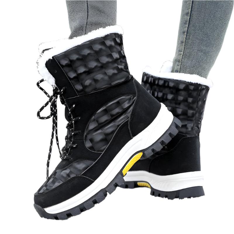 Outdoor Non-slip Women Warm Waterproof Boots Fashion Designer Plush Snow Boots - JVMCL