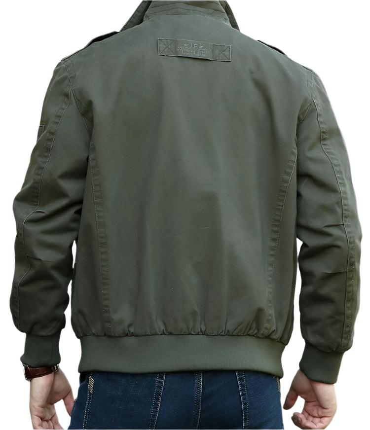 Men's Cotton Military Tooling Spring Autumn Jacket – Stand Collar Casual Coat - JVMCL