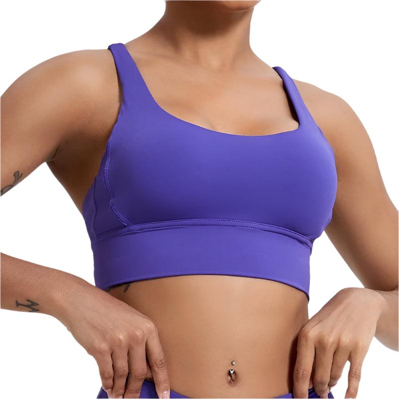 Women's Push-Up Cross-Back Sports Bra – Shockproof & Breathable Workout Crop Top - JVMCL