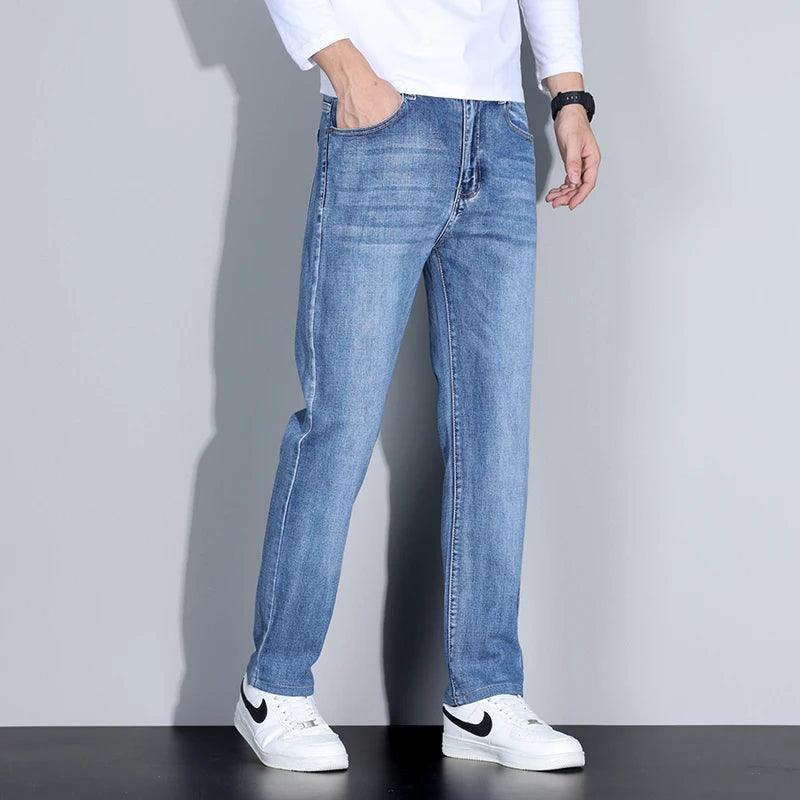 Men’s Extra-Long Straight Denim Jeans – Big & Tall Smart Casual Trousers - JVMCL