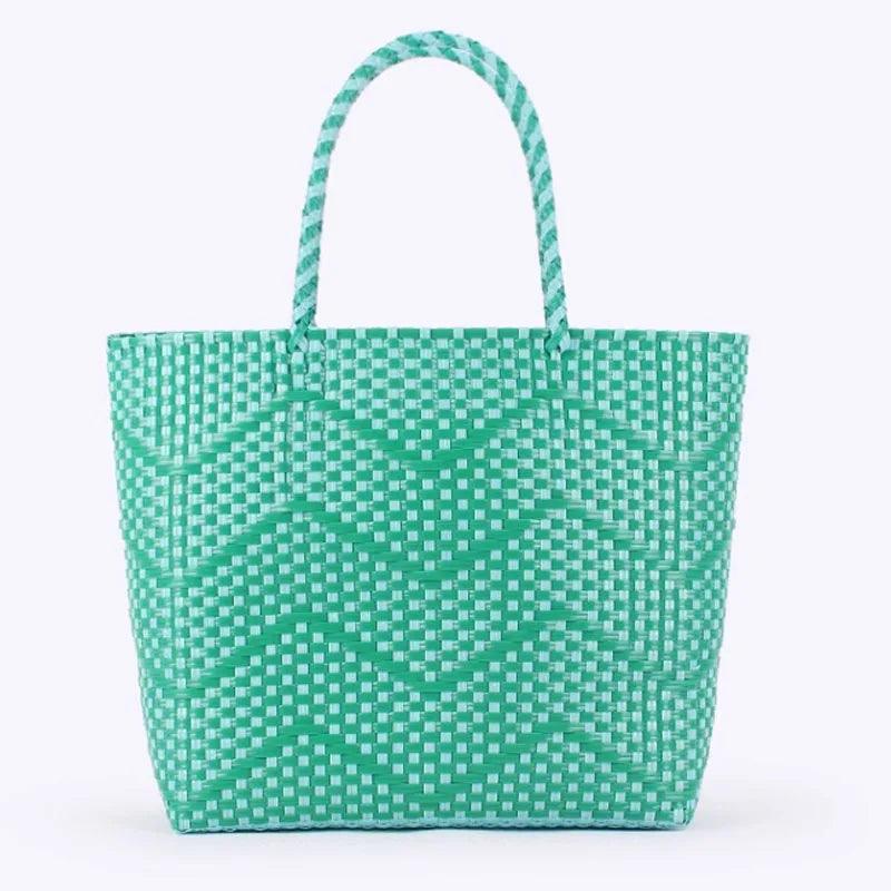 Handwoven PVC Beach Tote Bag – Versatile Shoulder Bag for Women’s Vacations - JVMCL