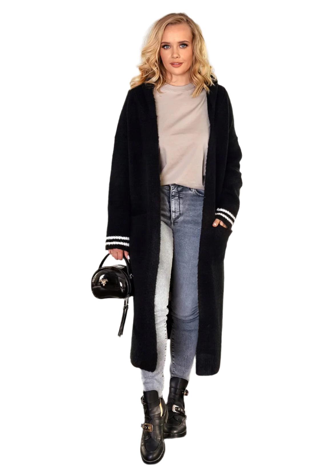 Maxi Soft Loose Long Knitted Hooded Cardigan Sweater Coat for Women - JVMCL