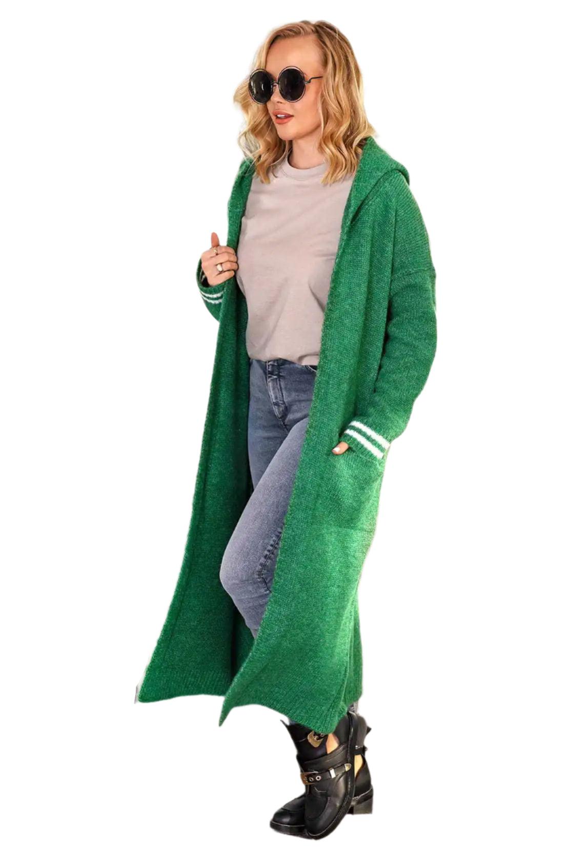 Maxi Soft Loose Long Knitted Hooded Cardigan Sweater Coat for Women - JVMCL