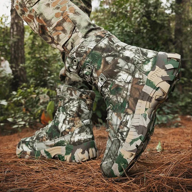 Camouflage Men's Outdoor Hiking Boots: Waterproof Trekking Combat Safety Shoes - JVMCL