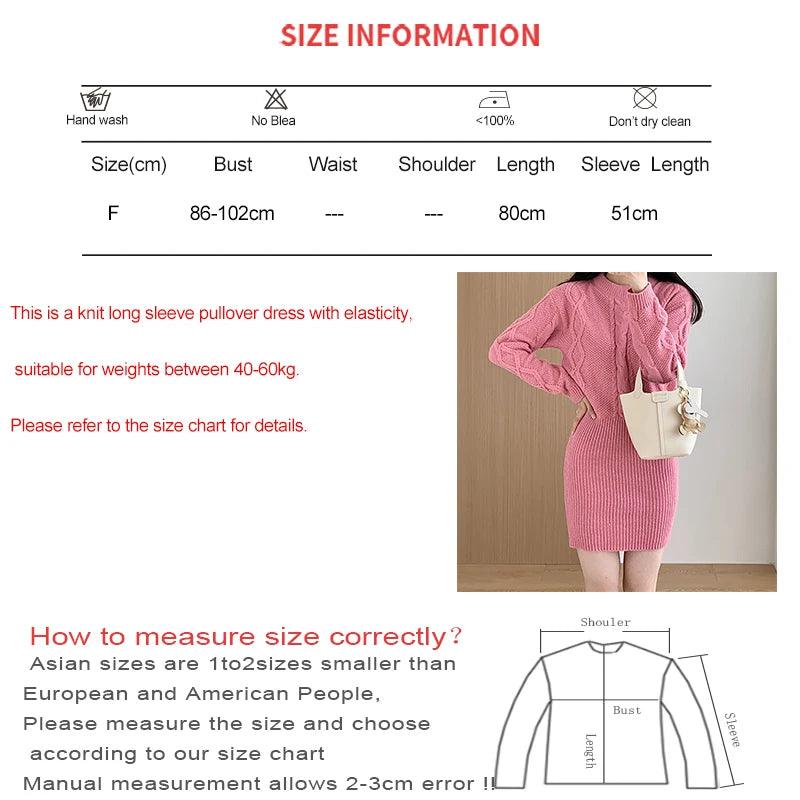 Knitted Bodycon Ribbed Dress – Warm Pullover Casual Vestidos for Autumn & Winter - JVMCL