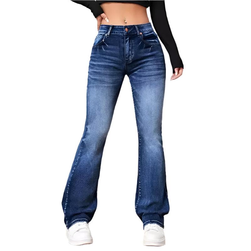 Women’s Casual Vintage Micro Flare Jeans – Trendy Streetwear for All Seasons - JVMCL