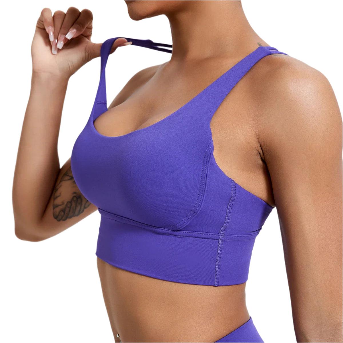 Women's Push-Up Cross-Back Sports Bra – Shockproof & Breathable Workout Crop Top - JVMCL