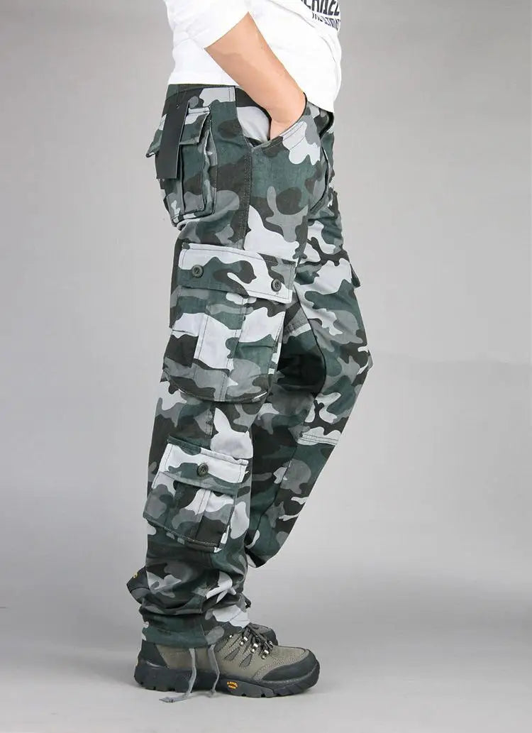 Men’s Tactical Camouflage Overalls – High-Quality Cotton Multi-Pocket Work Pants