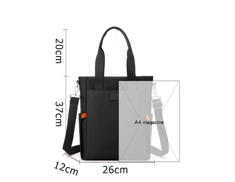 Men's Large Capacity Business Tote - Durable Nylon Travel Document Handbag - JVMCL