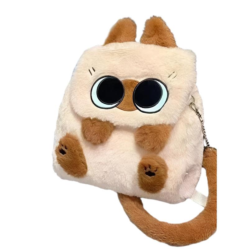 Plush Backpack – Versatile Large-Capacity Cartoon Tote Bag for Women and Kids - JVMCL