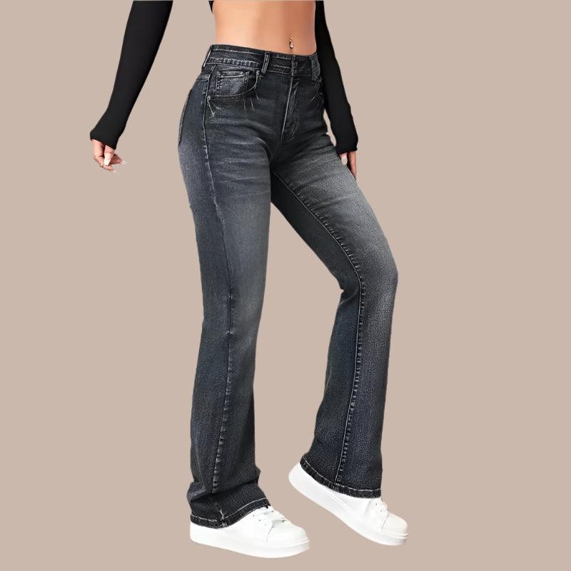 Women’s Casual Vintage Micro Flare Jeans – Trendy Streetwear for All Seasons - JVMCL