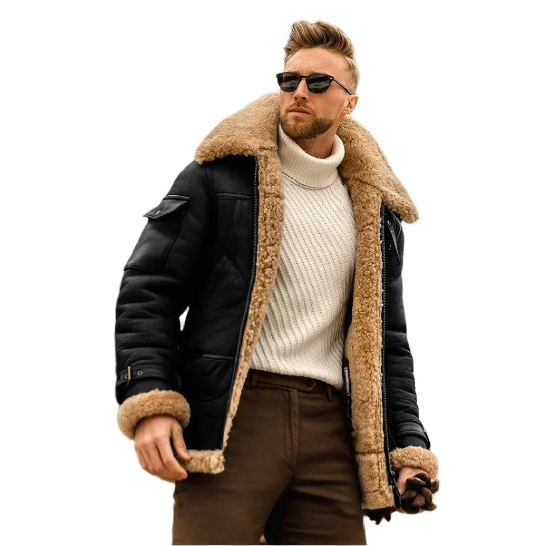 Cold Resistant Fur Integrated Men's Parkas Coat Thickened Faux Fur Cotton Jacket - JVMCL