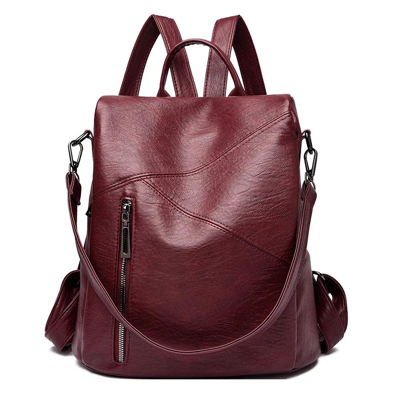 Vintage Anti-Theft Soft Leather Backpack, – Stylish & Secure Travel Companion - JVMCL