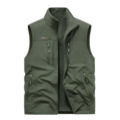 Men's Multi-Pocket Vest - Casual Outdoor Windproof Waterproof Sleeveless Jacket - JVMCL