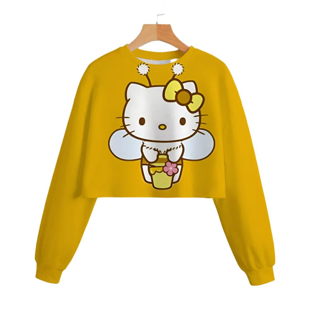 Hello Kitty Girls' Short Hoodie – Cute & Comfortable Autumn Sweatshirt - JVMCL