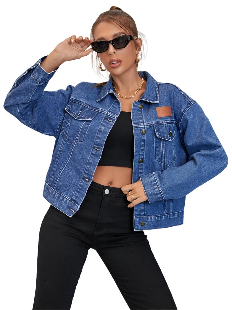 Fashion Streetwear Baggy Jean Jacket for Women - Casual Autumn Denim Outerwear - JVMCL