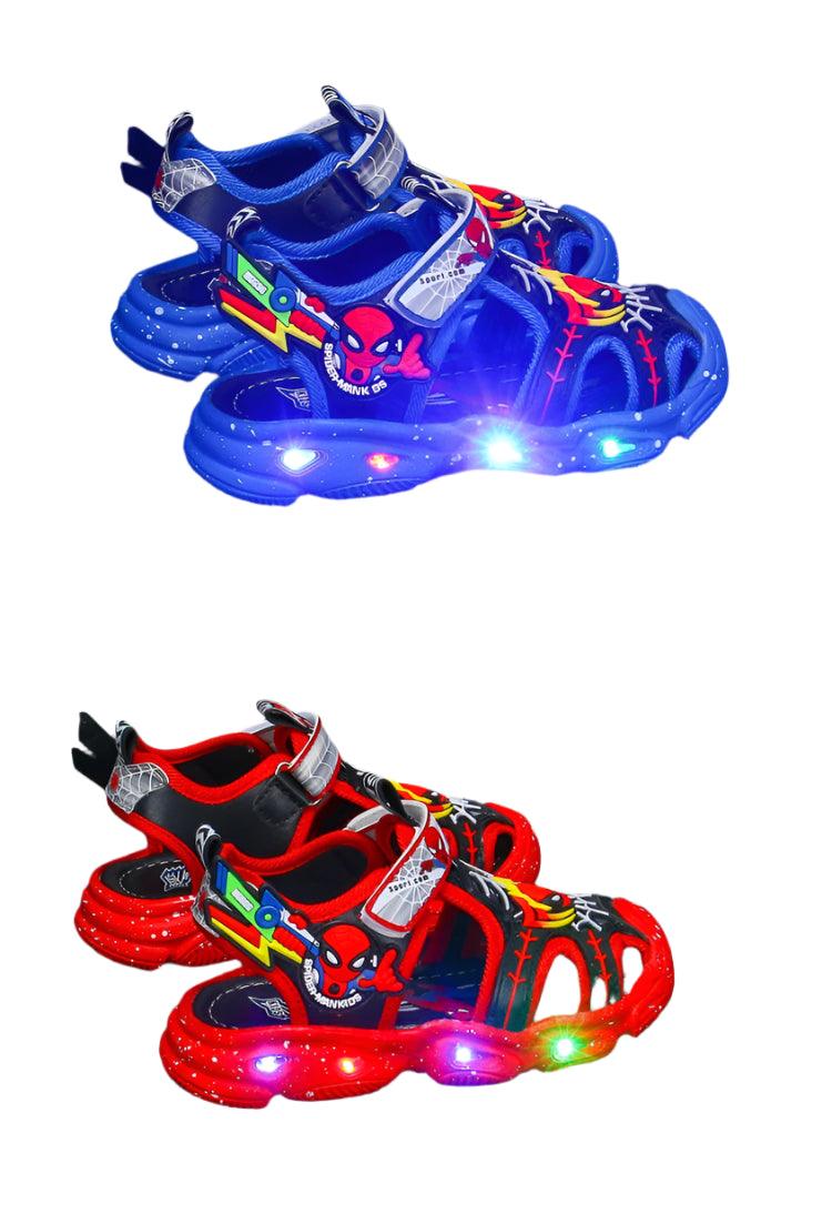 LED Sport Sandals Spiderman Sandals for Boys Casual Soft Sole Kids Shoes - JVMCL