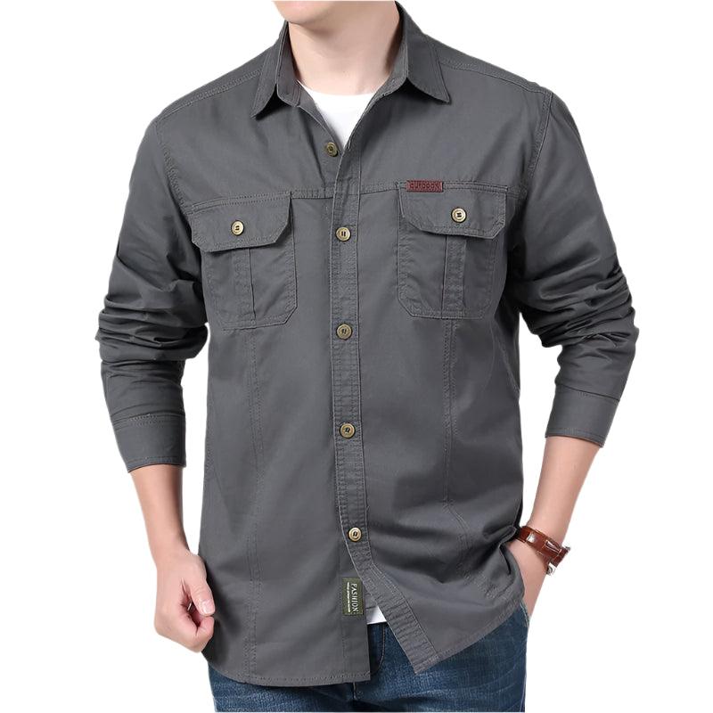 Lightweight & Breathable Men’s Plus Size Long Sleeve Tactical Outdoor Shirt - JVMCL