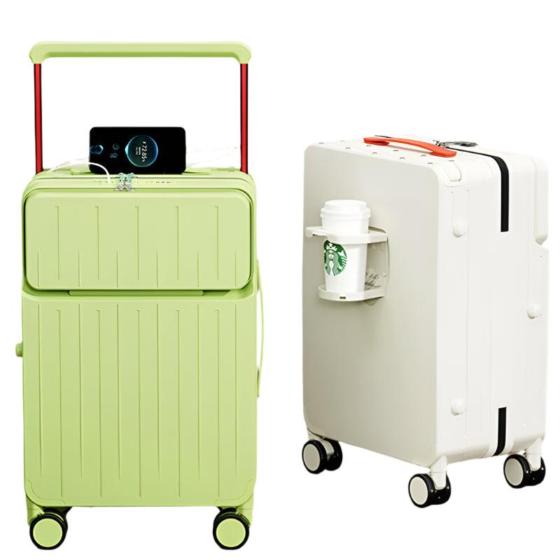 Wide Drawbar Front-Opening Carry-On Luggage & Rolling Suitcase - JVMCL