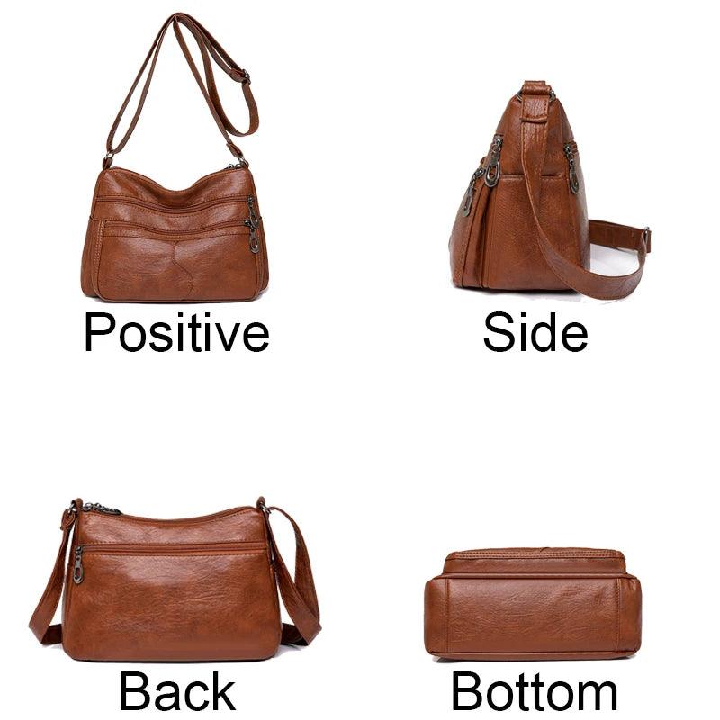 Women's Vintage Handbags and Purses - Retro Design Soft Leather Crossbody Bags - JVMCL