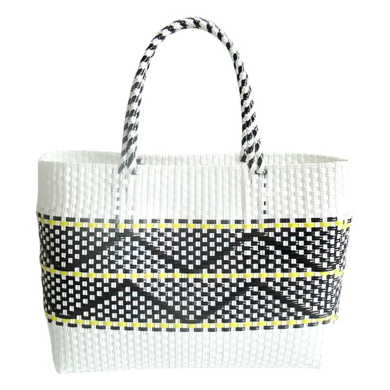 Handmade Plastic Woven Bohemian Tote – Summer Beach Shoulder Bag for Women - JVMCL