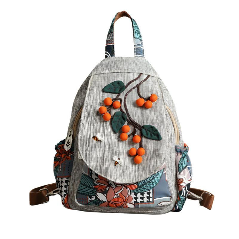 Large Capacity Retro Zipper Travel & School Style Women’s Backpack -Canvas Bag - JVMCL