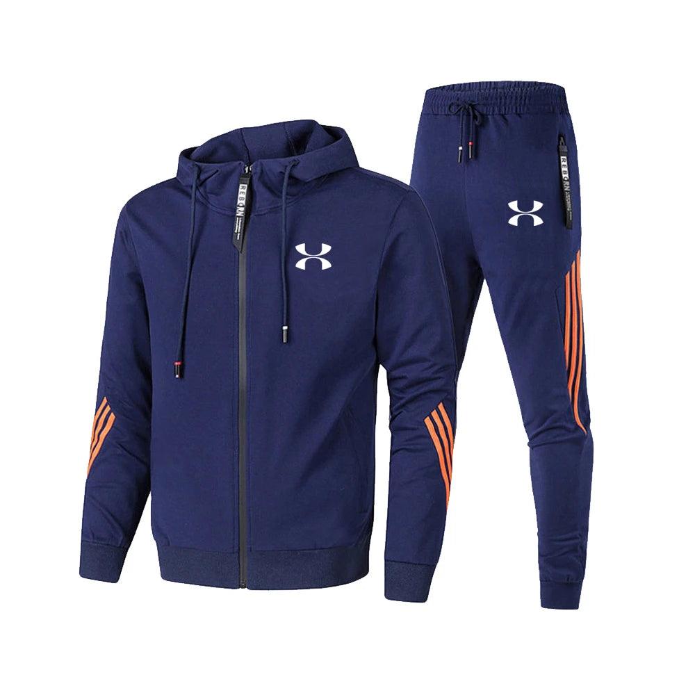 Men's Casual Sports Hoodie Set –Zipper Jacket + Elastic Waist Pants Jogging Suit - JVMCL