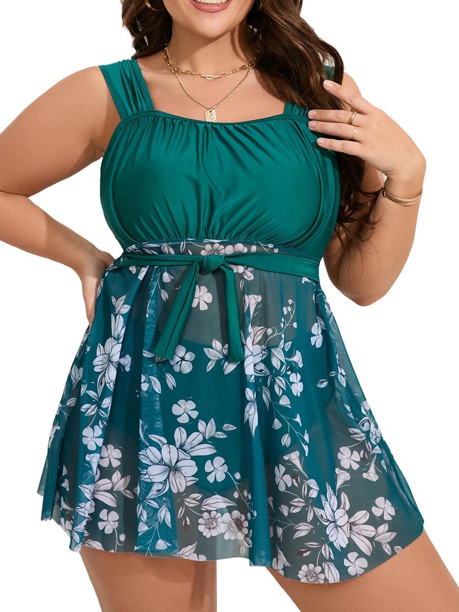 Plus Size Floral Tankini Swimsuit – Stylish & Comfortable Beachwear - JVMCL