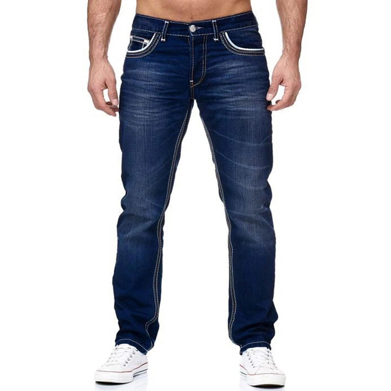 Men's Business Casual Stretch Denim Jeans – Comfortable & Stylish for Daily Wear - JVMCL