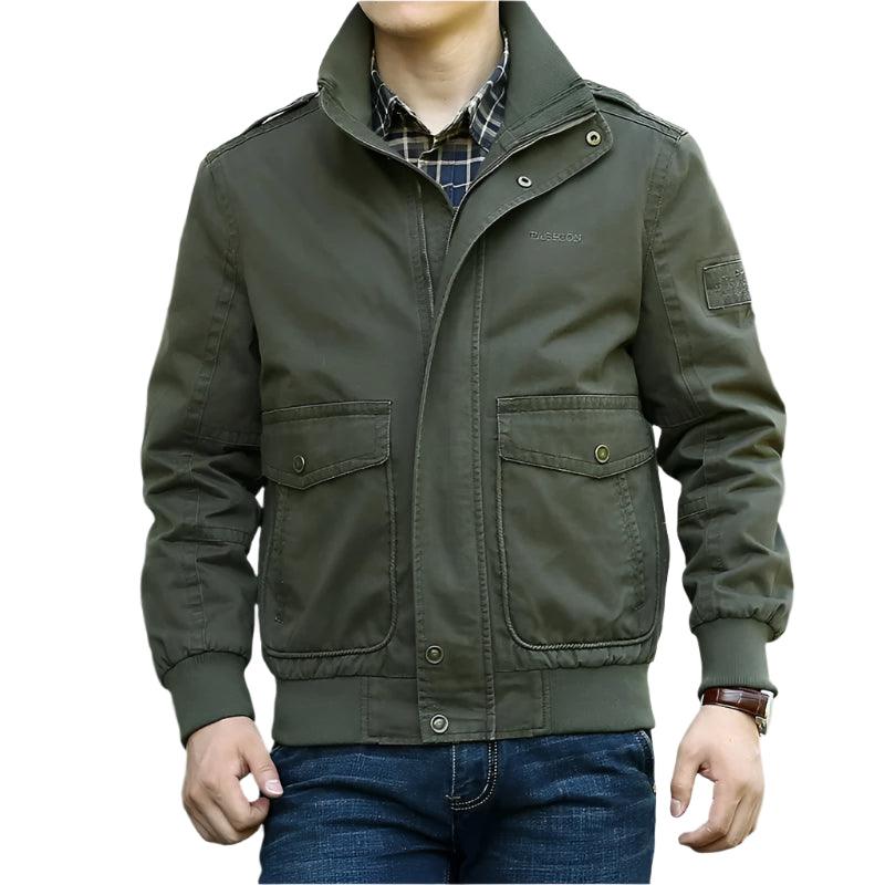 Functional Style Cotton Multi-Pocket Military Cargo Bomber Jacket for Men - JVMCL