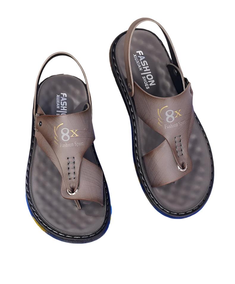 Men's Summer Water Trekking Beach Sandals-Anti-Slip Soft Sole Leather Flip Flops - JVMCL