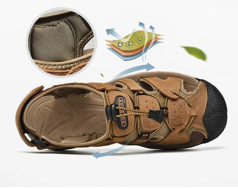 Classic Fashion Breathable Casual Men Outdoor Non-slip Flat Wading Sandals Shoes - JVMCL