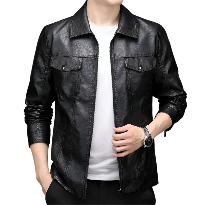 Sleek Durable Slim fit High-Quality New Men's Casual PU Leather Jacket - JVMCL