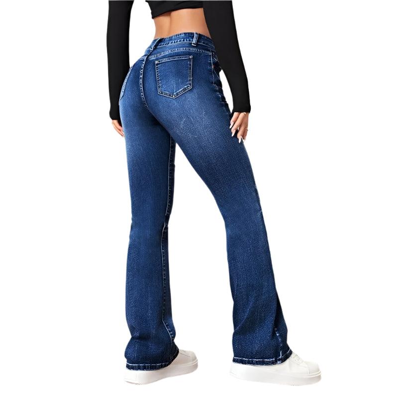 Women’s Casual Vintage Micro Flare Jeans – Trendy Streetwear for All Seasons - JVMCL