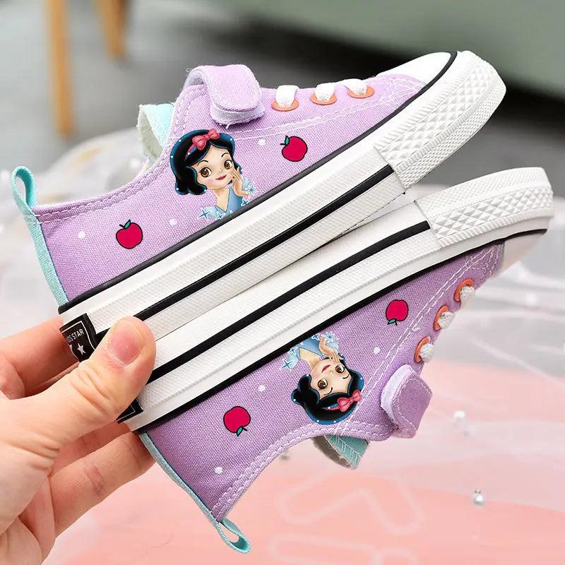 Disney Girls' Canvas Shoes - Soft Sole Princess Snow White Casual Sneakers - JVMCL