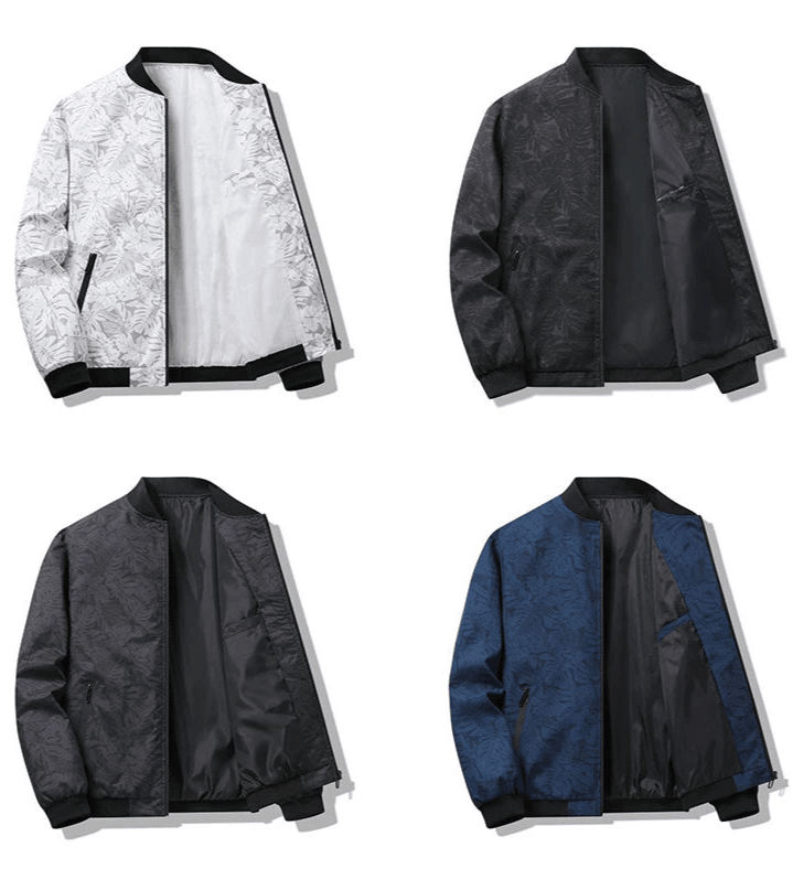 Men's Spring Autumn Printed Windbreaker - Slim Fit Bomber Jacket - JVMCL