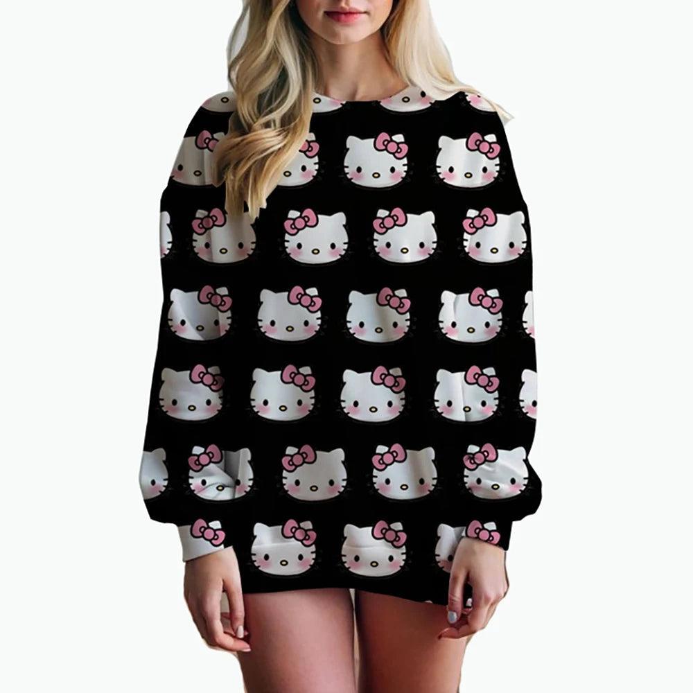 Cute & Trendy Hello Kitty 3D Print Sweatshirt – Youthful Casual Wear - JVMCL