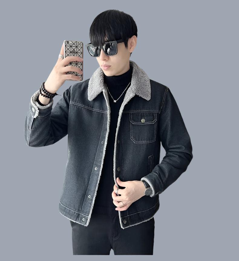 Men's Autumn Winter Hooded Denim Jacket – Warm Casual Outerwear - JVMCL