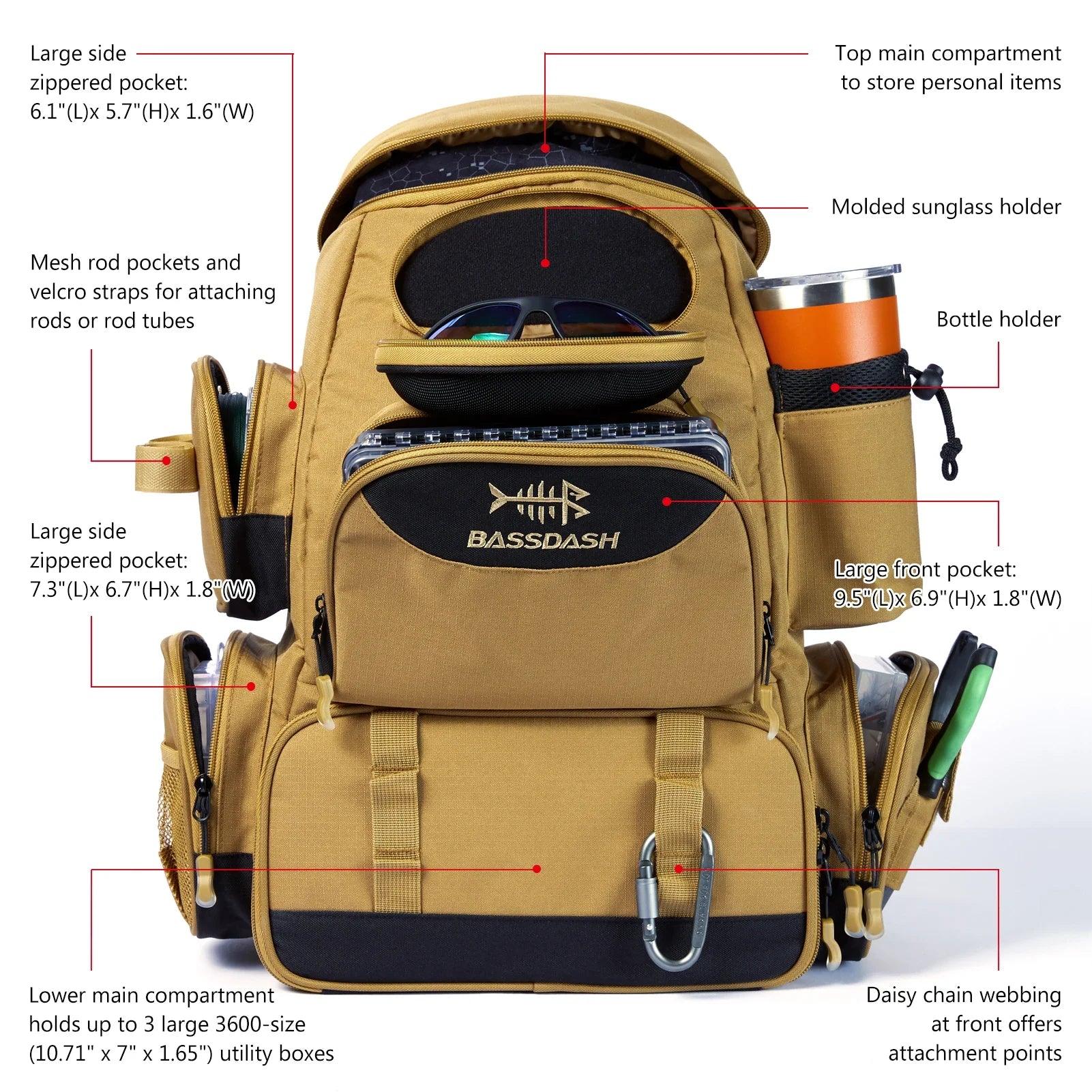 Large Capacity Lightweight Durable Fishing Gear Functional Backpack Bag - JVMCL