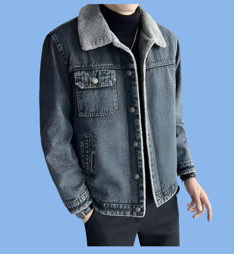 Men's Autumn Winter Hooded Denim Jacket – Warm Casual Outerwear - JVMCL